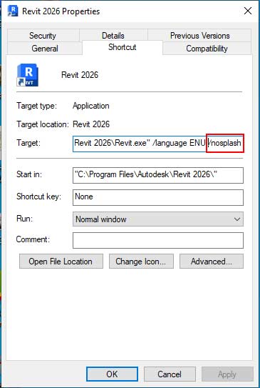 thiết lập revit khởi động nhanh hon